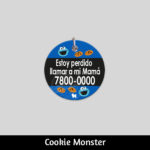 Accesorios para Perro Gato El Salvador – placas identificacion placa para perro tag id pet id – diseño MONSTRUO COME GALLETAS – Huesito Redonda