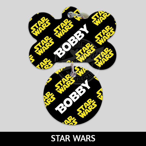 Accesorios para Perro Gato El Salvador – placas identificacion placa para perro tag id pet id – diseño STAR WARS – Huesito Redonda