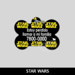 Accesorios para Perro Gato El Salvador – placas identificacion placa para perro tag id pet id – diseño STAR WARS – Huesito Redonda