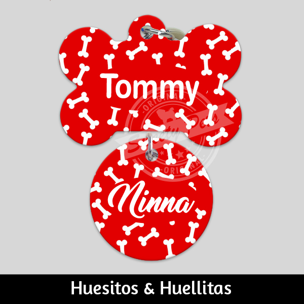 Accesorios para Perro Gato El Salvador – placas identificacion placa para perro tag id pet id – diseño SWP PB01 – Huesito Redonda