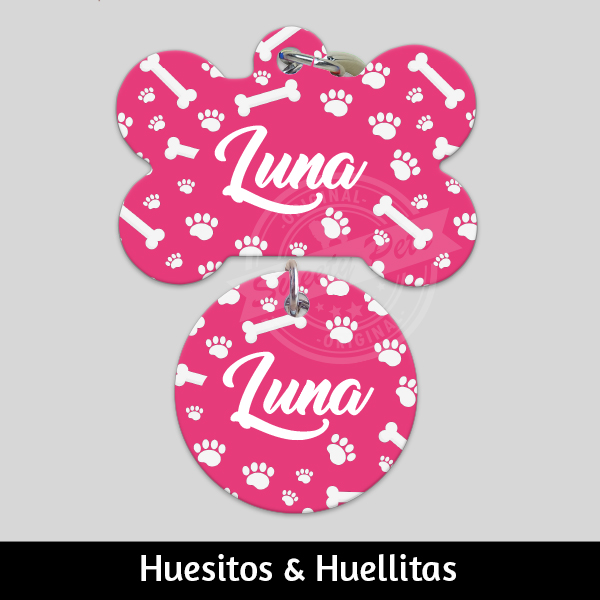 Accesorios para Perro Gato El Salvador – placas identificacion placa para perro tag id pet id – diseño SWP PB05 – Huesito Redonda