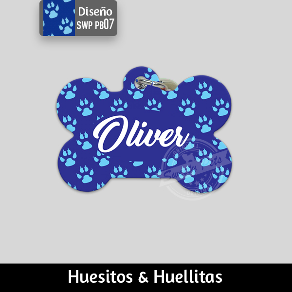 Accesorios para Perro Gato El Salvador – placas identificacion placa para perro tag id pet id – diseño SWP PB07 – Huesito Redonda