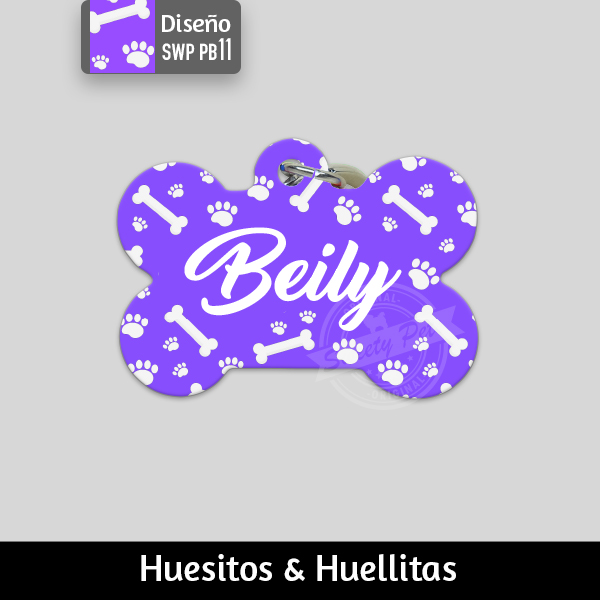 Accesorios para Perro Gato El Salvador – placas identificacion placa para perro tag id pet id – diseño SWP PB11 – Huesito Redonda