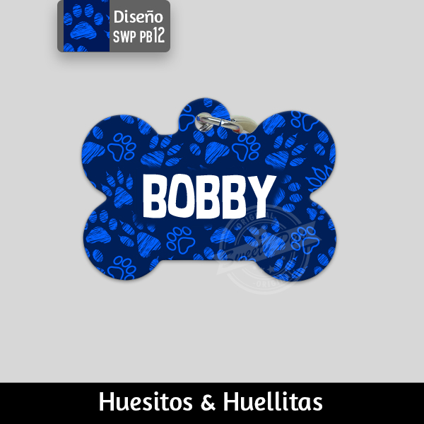 Accesorios para Perro Gato El Salvador – placas identificacion placa para perro tag id pet id – diseño SWP PB12 – Huesito Redonda