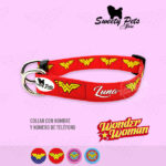 Collar id identificacion para perro- wonder woman 2 – ropa y accesorios para perro el salvador – Sweety Pets