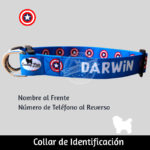 Collar identificacion para perro- capitan america -095 Talla M, L – ropa y accesorios para perro el salvador – Sweety Pets El Salvador