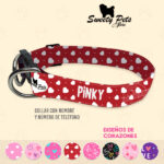 Collar identificacion para perro – dISEÑOS DE CORAZONES – ropa y accesorios para perro – Sweety Pets El salvador