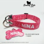 Collar identificacion para perro – dISEÑOS DE CORAZONES – ropa y accesorios para perro – Sweety Pets El salvador