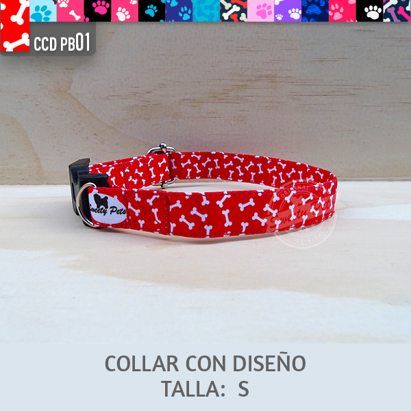 Collar para perro – Diseño HUELLITAS HUESITOS CCD PB01 TS- ropa y accesorios para perro el salvador – Sweety Pets El Salvador