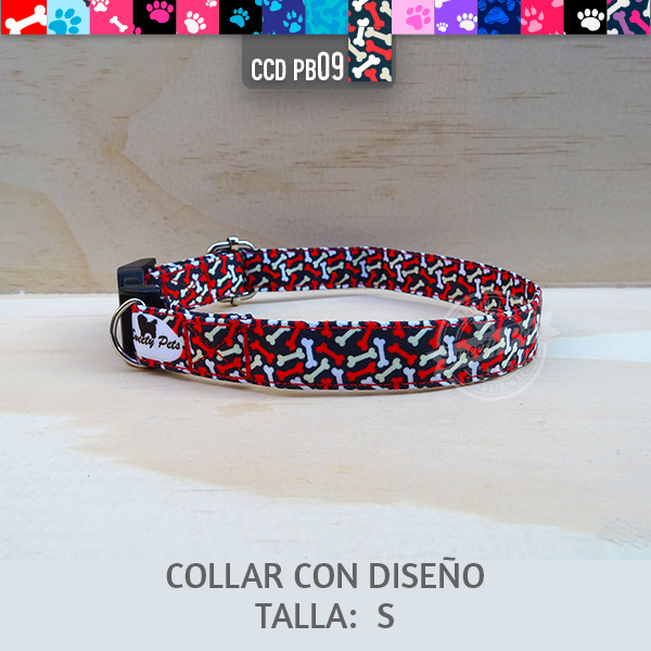 Collar para perro – Diseño HUELLITAS HUESITOS CCD PB01 TS- ropa y accesorios para perro el salvador – Sweety Pets El Salvador