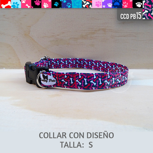 Collar para perro – Diseño HUELLITAS HUESITOS CCD PB01 TS- ropa y accesorios para perro el salvador – Sweety Pets El Salvador