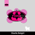 Ropa y accesorios para perro el salvador – placas id identificacion – diseño Batgirl – Frente