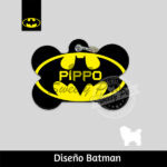 Ropa y accesorios para perro el salvador – placas id identificacion – diseño Batman – Frente