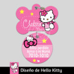 Ropa y accesorios para perro el salvador – placas id identificacion – diseño hello kitty2 hueso circulo