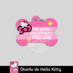 Ropa y accesorios para perro el salvador – placas id identificacion – diseño hello kitty2 hueso circulo