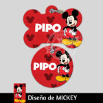 Ropa y accesorios para perro el salvador – placas id identificacion – diseño mickey mouse hueso circulo-