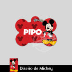 Ropa y accesorios para perro el salvador – placas id identificacion – diseño mickey mouse hueso circulo-