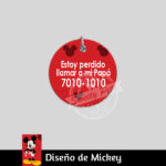 Ropa y accesorios para perro el salvador – placas id identificacion – diseño mickey mouse hueso circulo-