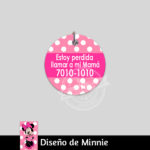 Ropa y accesorios para perro el salvador – placas id identificacion – diseño minnie2 hueso circulo