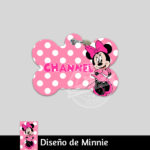 Ropa y accesorios para perro el salvador – placas id identificacion – diseño minnie2 hueso circulo