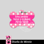 Ropa y accesorios para perro el salvador – placas id identificacion – diseño minnie2 hueso circulo