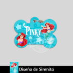 Ropa y accesorios para perro el salvador – placas id identificacion – diseño sirenita hueso circulo