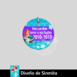 Ropa y accesorios para perro el salvador – placas id identificacion – diseño sirenita hueso circulo