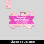 Ropa y accesorios para perro el salvador – placas id identificacion – diseño unicornios hueso circulos