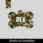 Ropa y accesorios para perro el salvador – placas id identificacion – diseños camuflajes hueso rueda