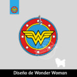 accesorios para perro el salvador – placas id identificacion – diseño wonder woman aqua- Frente