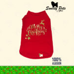 Camisa para perro – merry chritmas rojo – ropa y accesorios para perro – Sweety Pets El Salvador