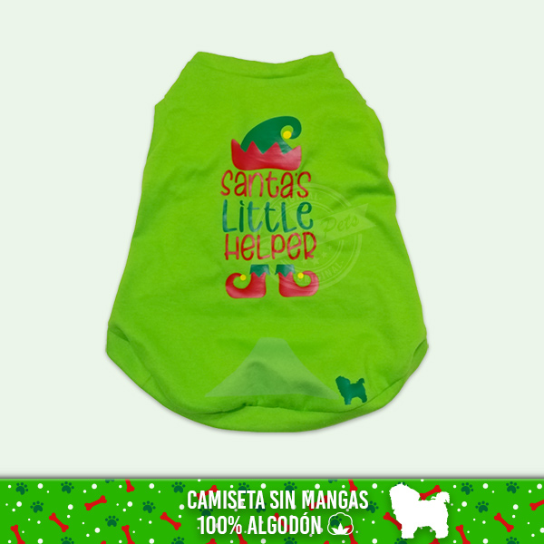 Camisa para perro – coleccion navidad santa little helper verde limon – ropa para perro El Salvador – Sweety Pets El Salvador