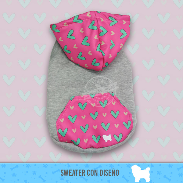 Sueter para perro – con Diseño de corazones – ropa para perro El Salvador – Sweety Pets El Salvador