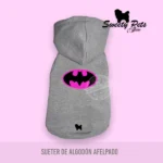 Sueter para perro – gris dIseño BAT FUCSIA – Sweety Pets El Salvador