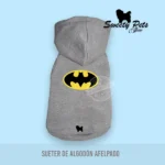 Sueter para perro – gris dIseño batman amarillo – Sweety Pets El Salvador