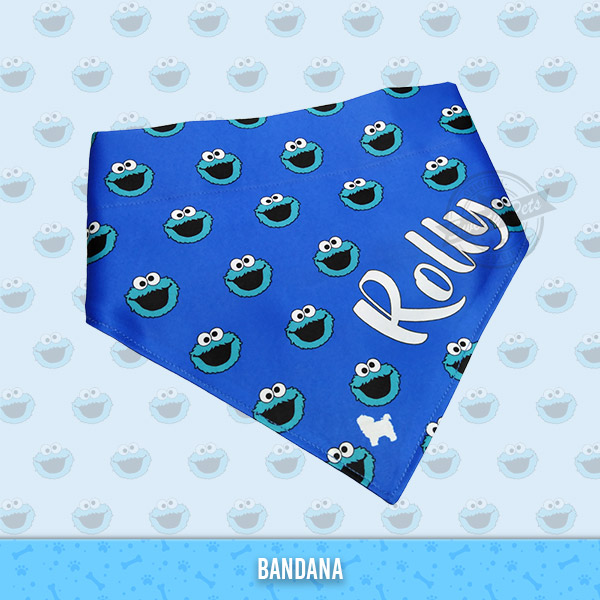 Bandana para perrito – diseño cookie monster – ropa y accesorios para perro el salvador – Sweety Pets El salvador