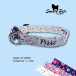 Collar identificacion para perro Diseño FLORES1 — ropa y accesorios para mascotas El Salvador – Sweety Pets Store