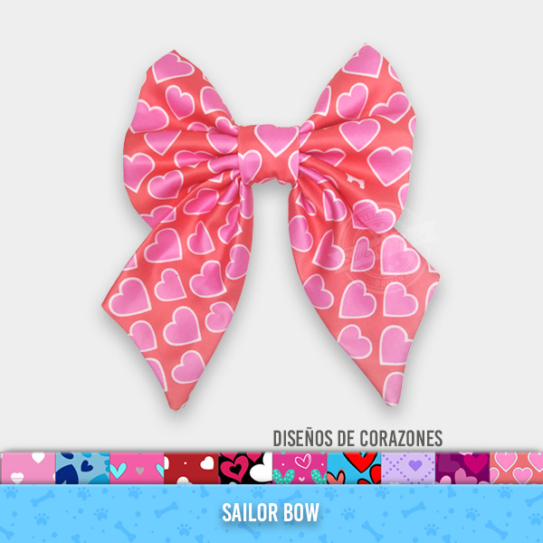 sailor bow para perro – diseño de corazones – ropa y accesorios para perro – Sweety Pets El salvador