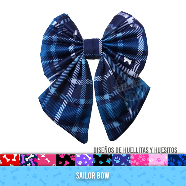 sailor bow para perro – diseños huellitas y huesitos – ropa y accesorios para perro – Sweety Pets El salvador