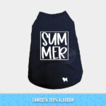 Camisa para perro y gato – camiseta de algodon navy – diseño SUM MER – Sweety pets El Salvador