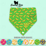Bandana para perrito o gatitos -diseño – BANANOS – ropa y accesorios para perro el salvador – Sweety Pets