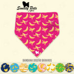 Bandana para perrito o gatitos -diseño – BANANOS – ropa y accesorios para perro el salvador – Sweety Pets