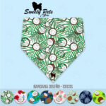 Bandana para perrito o gatitos -diseño FRUTAS – COCOS FONDO AMARILLO – ropa y accesorios para perro el salvador – Sweety Pets