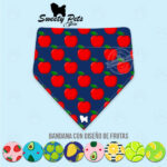 Bandana para perrito o gatitos -diseño FRUTAS – MANZANAS – ropa y accesorios para perro el salvador – Sweety Pets