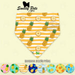 Bandana para perrito o gatitos -diseño – PIÑAS 2 – ropa y accesorios para perro el salvador – Sweety Pets
