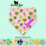 Bandana para perrito o gatitos -diseño – PIÑAS 2 – ropa y accesorios para perro el salvador – Sweety Pets
