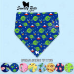 Bandana para perrito o gatitos -diseño TOY STORY – MARCIANOS – ropa y accesorios para perro el salvador – Sweety Pets