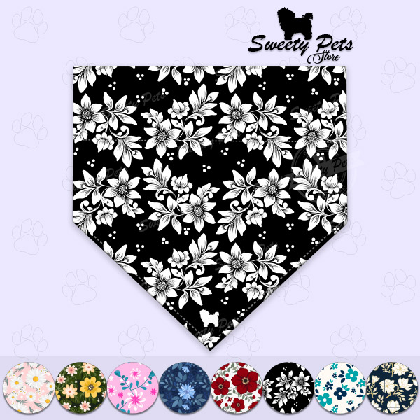Bandana para perrito o gatitos – diseños flores-1 v2 – ropa y accesorios para perro el salvador – Sweety Pets