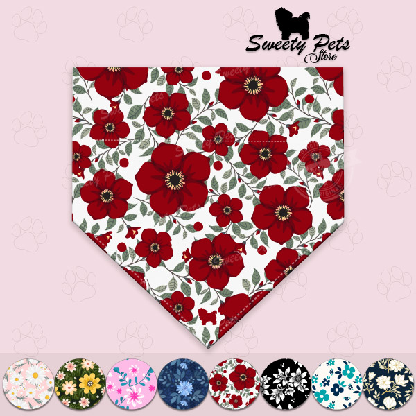 Bandana para perrito o gatitos – diseños flores-1 v2 – ropa y accesorios para perro el salvador – Sweety Pets