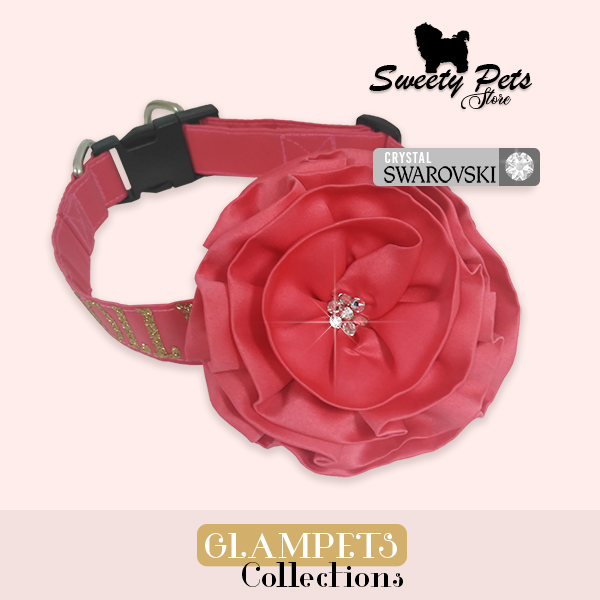 collar id – glampets collections – Collar Rosa1 – Sweety Pets El Salvador – Ropa y accesorios para perro